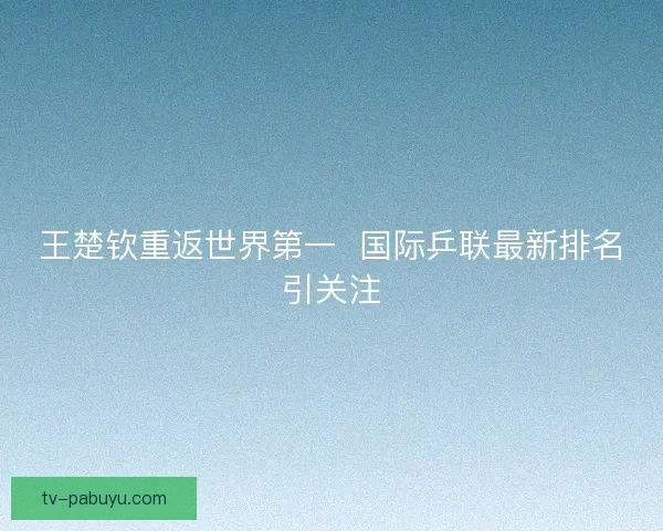 王楚钦重返世界第一  国际乒联最新排名引关注